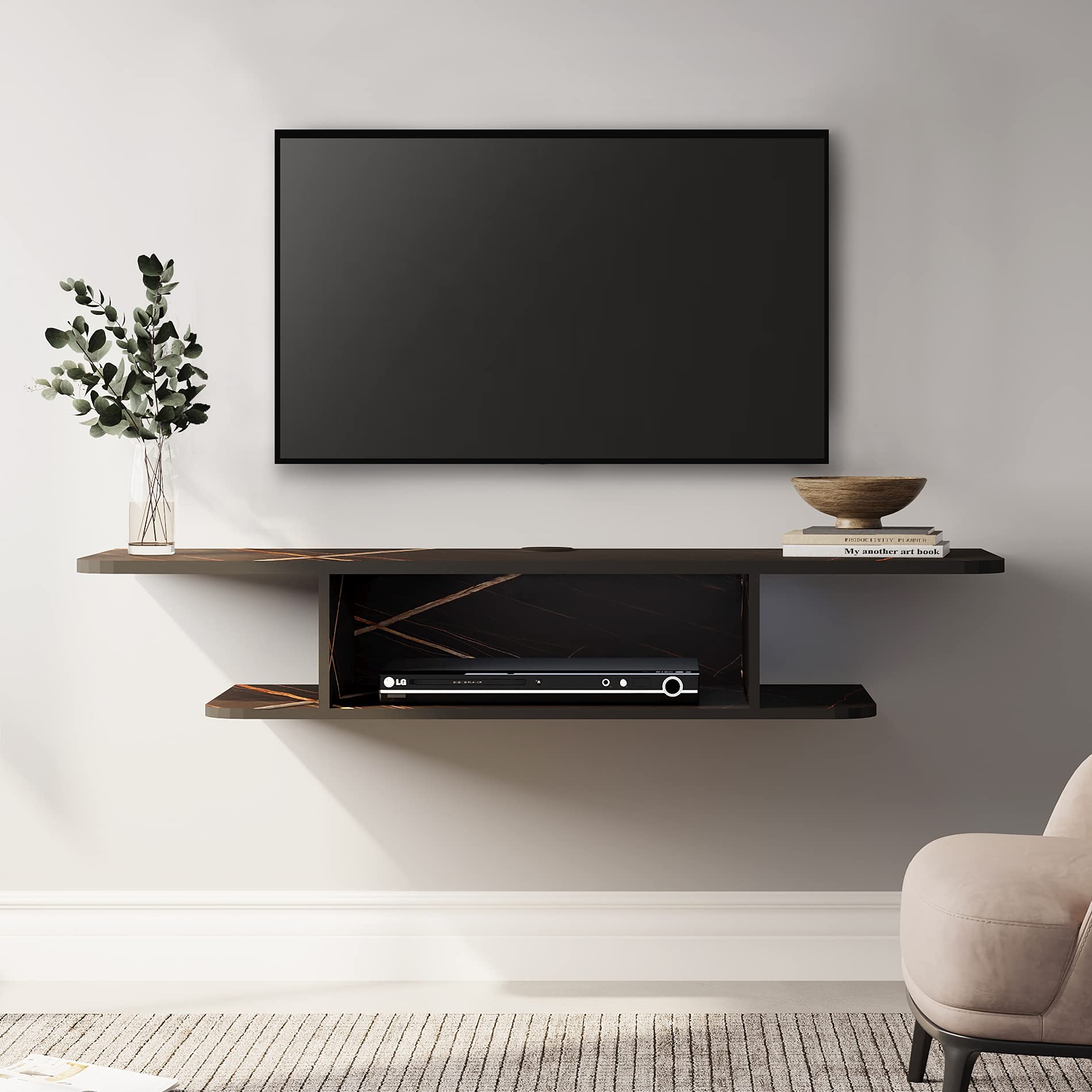 FITUEYES Floating TV Shelf Wall Mounted Media Console TV Stand