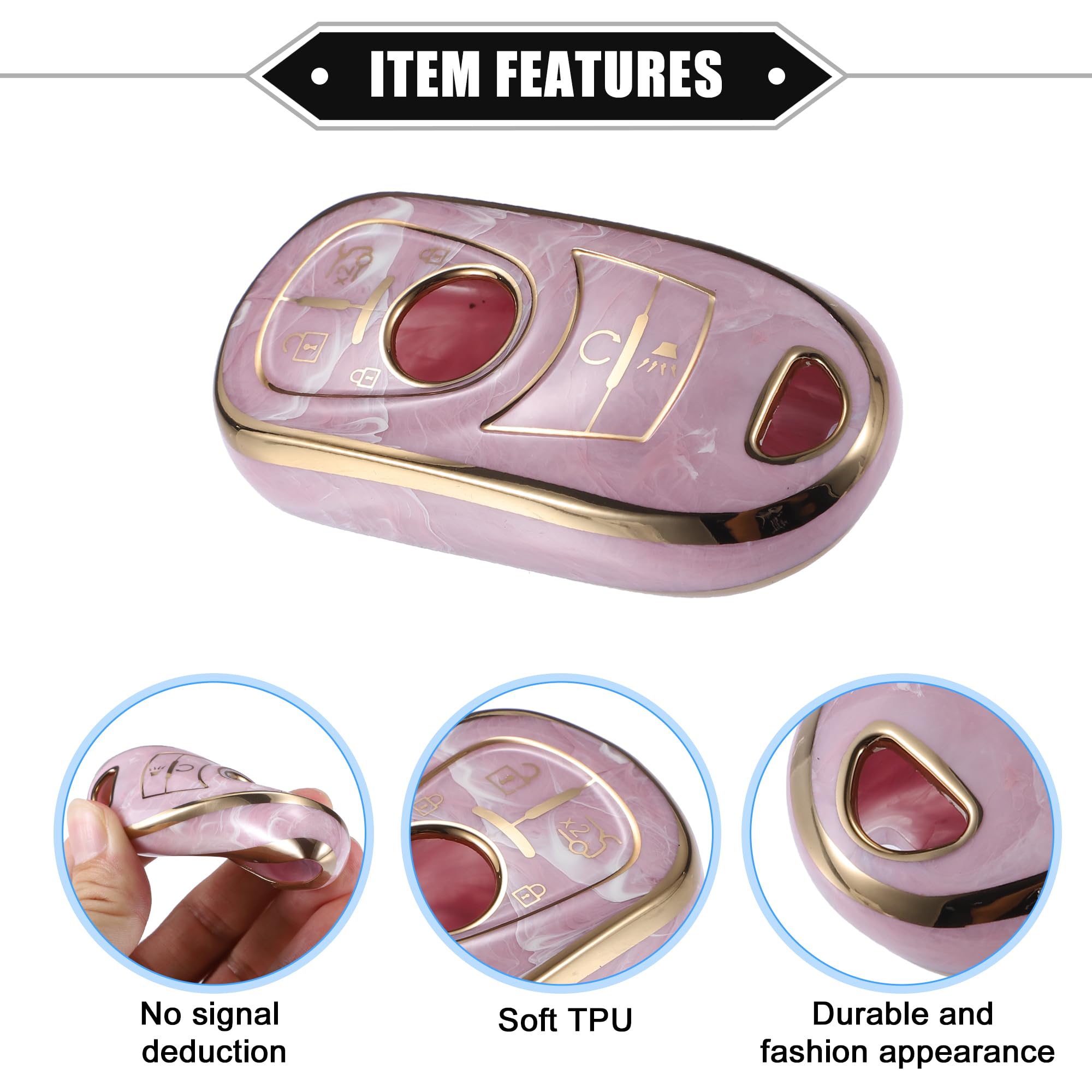 VekAuto Key Fob Cover For Mazda CX-3, CX-4, CX-5 | Porcelain Pattern, Blue TPU, Protective Shell - View #13