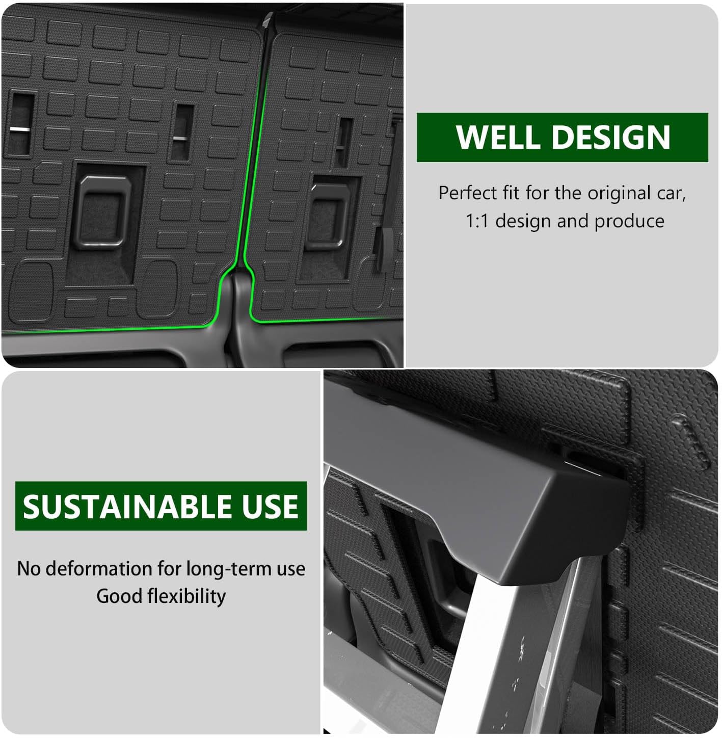 Cargo Mat Backrest Mat Compatible with 2021-2025 Toyota Sienna 7&8 Passenger W/O Spare Tire TPE Cargo Liner Replacement for 2021-2025 Toyota Sienna Accessories (Cargo Mat+Backrest Mat)