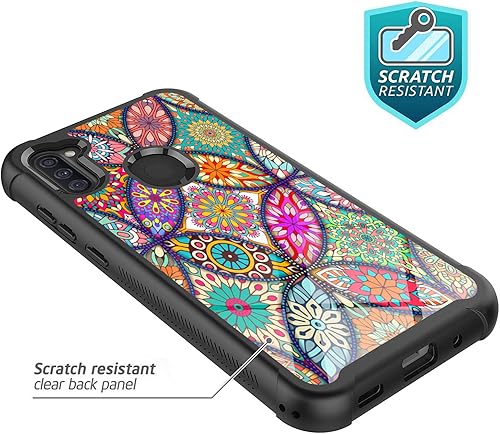 Miniatura 2 de Rosebono - Funda compatible con Samsung Galaxy A21, delgada híbrida de doble capa a prueba de golpes, cubierta dura a prueba de golpes, linda funda