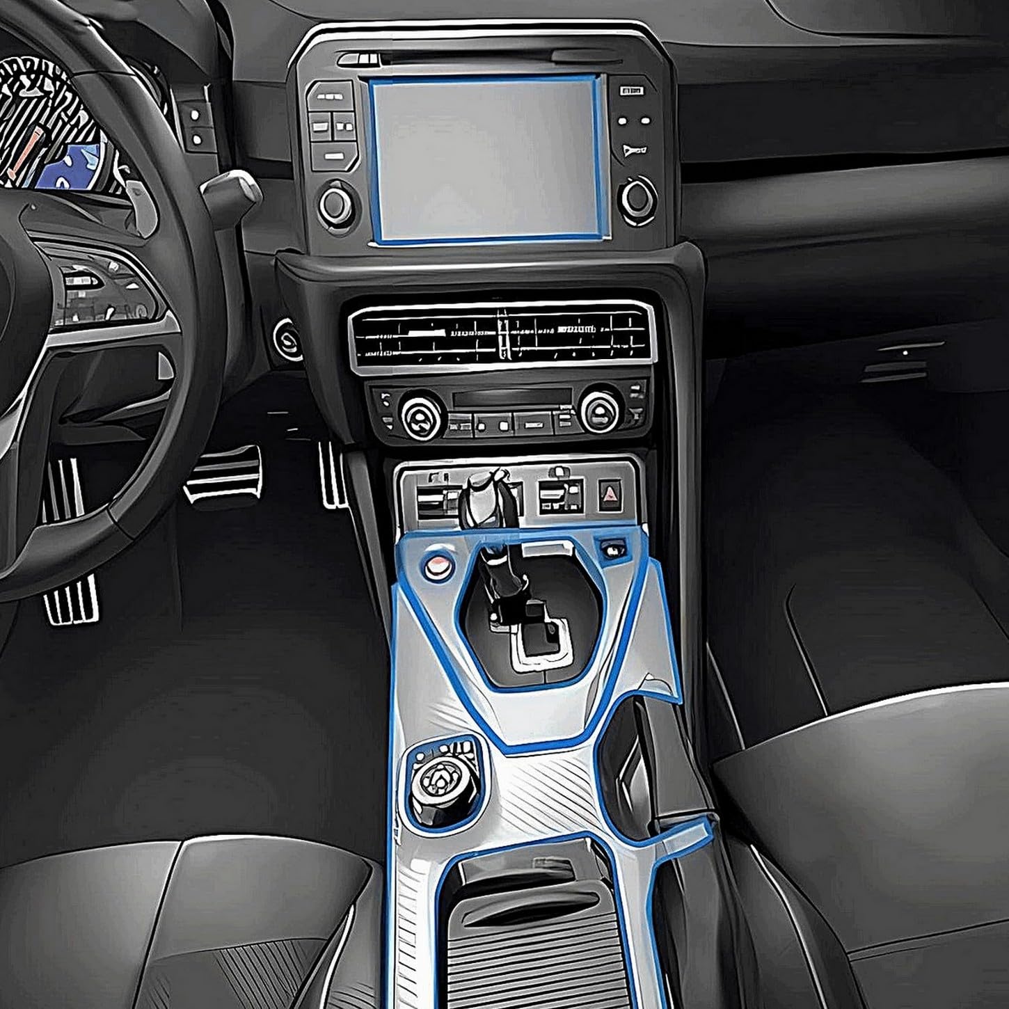 Film de protection en TPU pour console Nissan GTR 2024-2025 anti-rayures