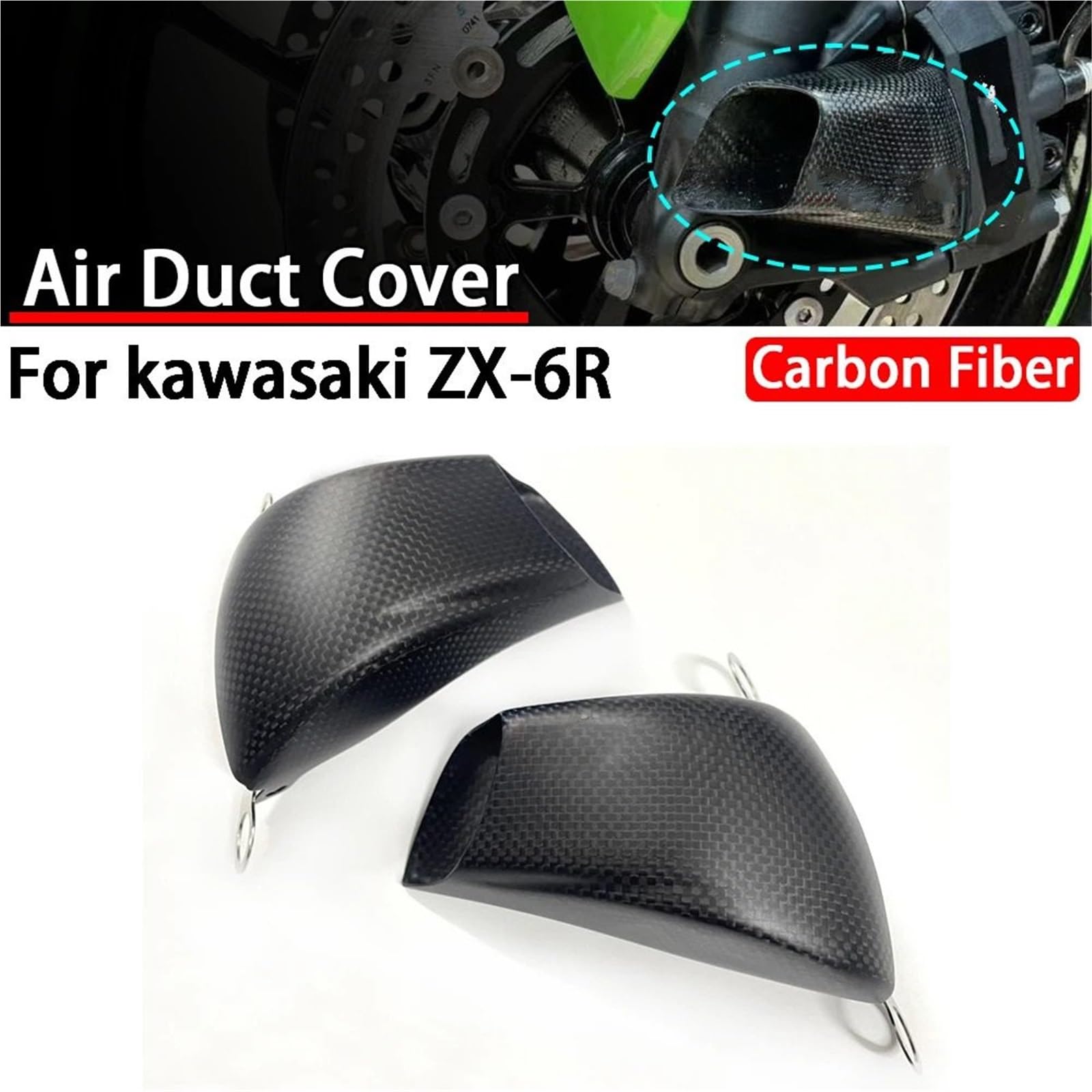 Refrigeración de Pinza de Freno Compatible con Accesorios de Motocicleta Kawasaki ZX-6R, Pinza Delantera, Cubierta de radiador, conductos de Aire, Montaje de refrigeración de Frenos.(Matte)
