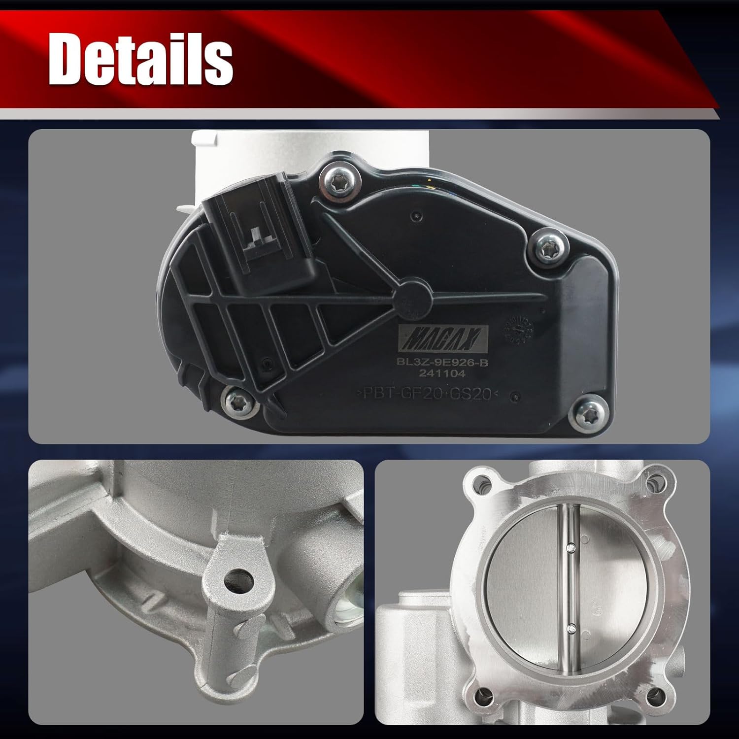 Electronic Throttle Body Assembly S20062 Compatible with Ford Transit 150 250 350 HD F-150 Expedition Lincoln Navigator 3.5 V6 Replaces BL3Z-9E926-B 977-593 BL3Z9E926A 67-6022 6E-6022