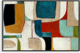 Stupell Industries Abstract Cubism Shapes Black Framed Giclee Wall Art Design by Kippi Leonard, 18 x 12