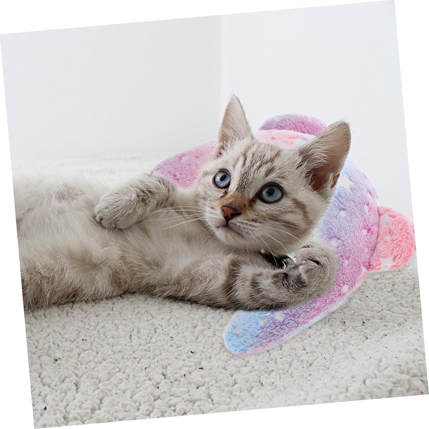 COLLBATH U-Shaped Neck Pillow for Cats and Small Dogs Half-Moon Cushion for Dark Calming Ergonomic Design for Better Sleep and Neck Support