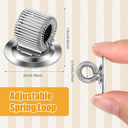 Miniatura 9 de Fulmoon 24 clips para bolígrafos, de acero al manganeso, organizador autoadhesivo para lápices con lazo de resorte ajustable para refrigerador,