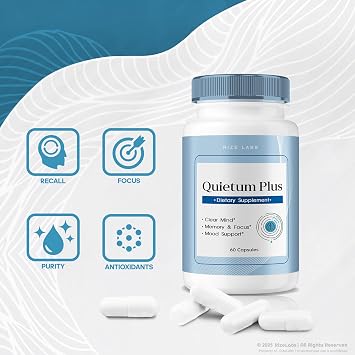 rize labs - Quietum Plus Tinnitus Relief Capsules Supplement, Advanced Formula Reduce Ear Ringing, Pills to Support Hearing Function (60 Capsules)