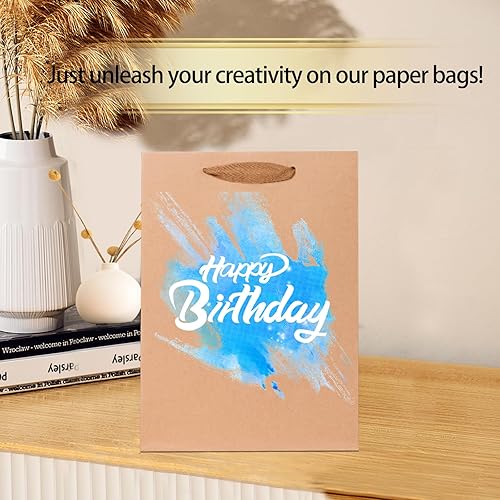Miniatura 3 de 10 bolsas de regalo con papel de seda de 8 x 4 x 11 pulgadas.