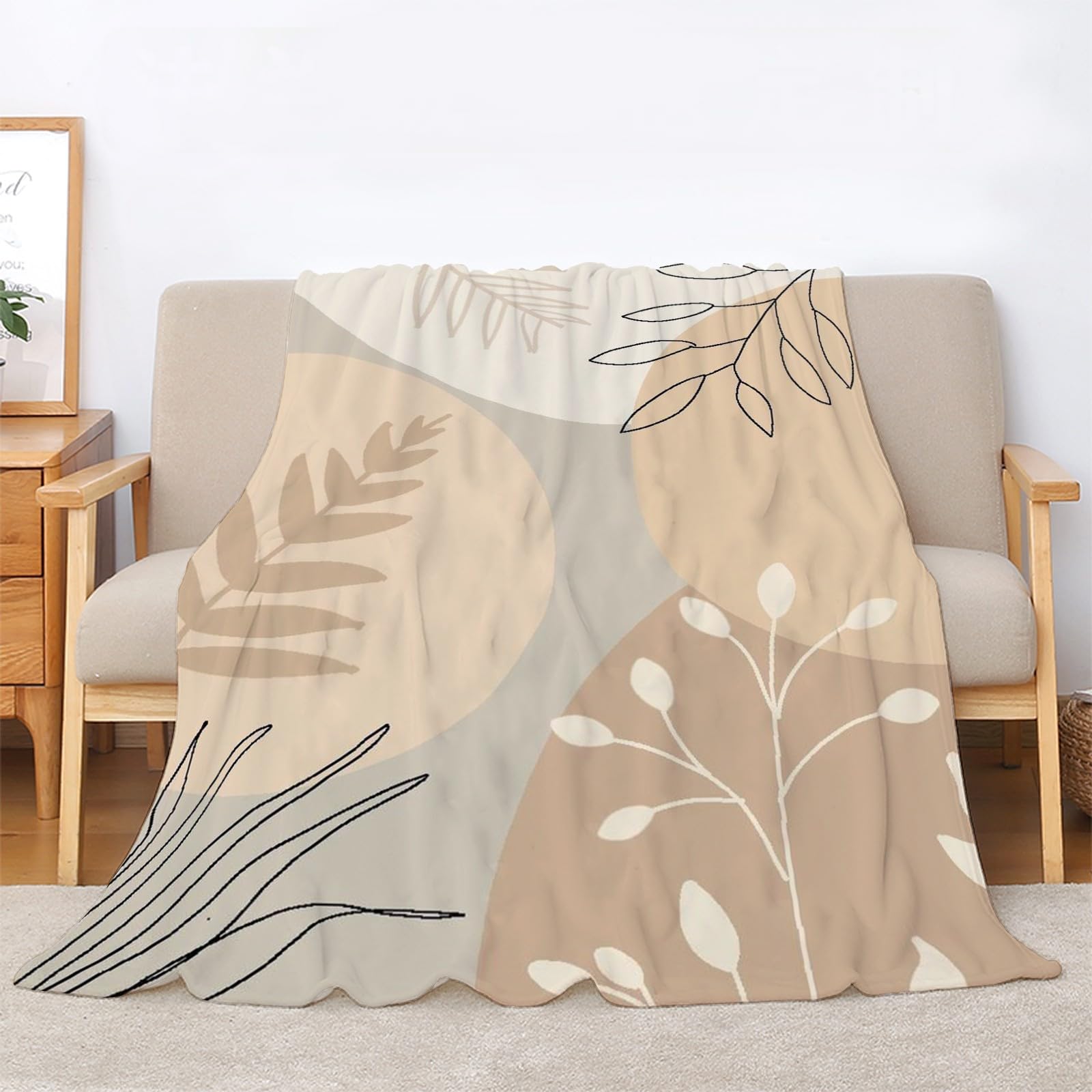 Puszysty koc do przytulania, abstrakcyjna geometria, 200 x 200 cm, miękki i dwustronny koc polarowy, idealny koc na sofę dla wszystkich, przytulny koc na sofę i łóżko