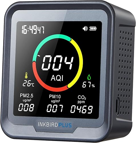 Air Quality Monitor IAM-T1, 7-in-1 Indoor Air…
