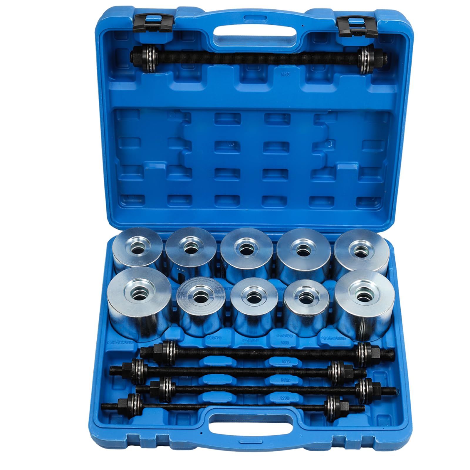 GEARMONSTER 27tlg Radlager Abzieher Set, Silentlager Abzieher Werkzeug Gummibuchsen Druckhülsen Set mit Aufbewahrungskoffer für Auto, PKW, LKW Achslager Montage Demontage Druckhülsen Satz