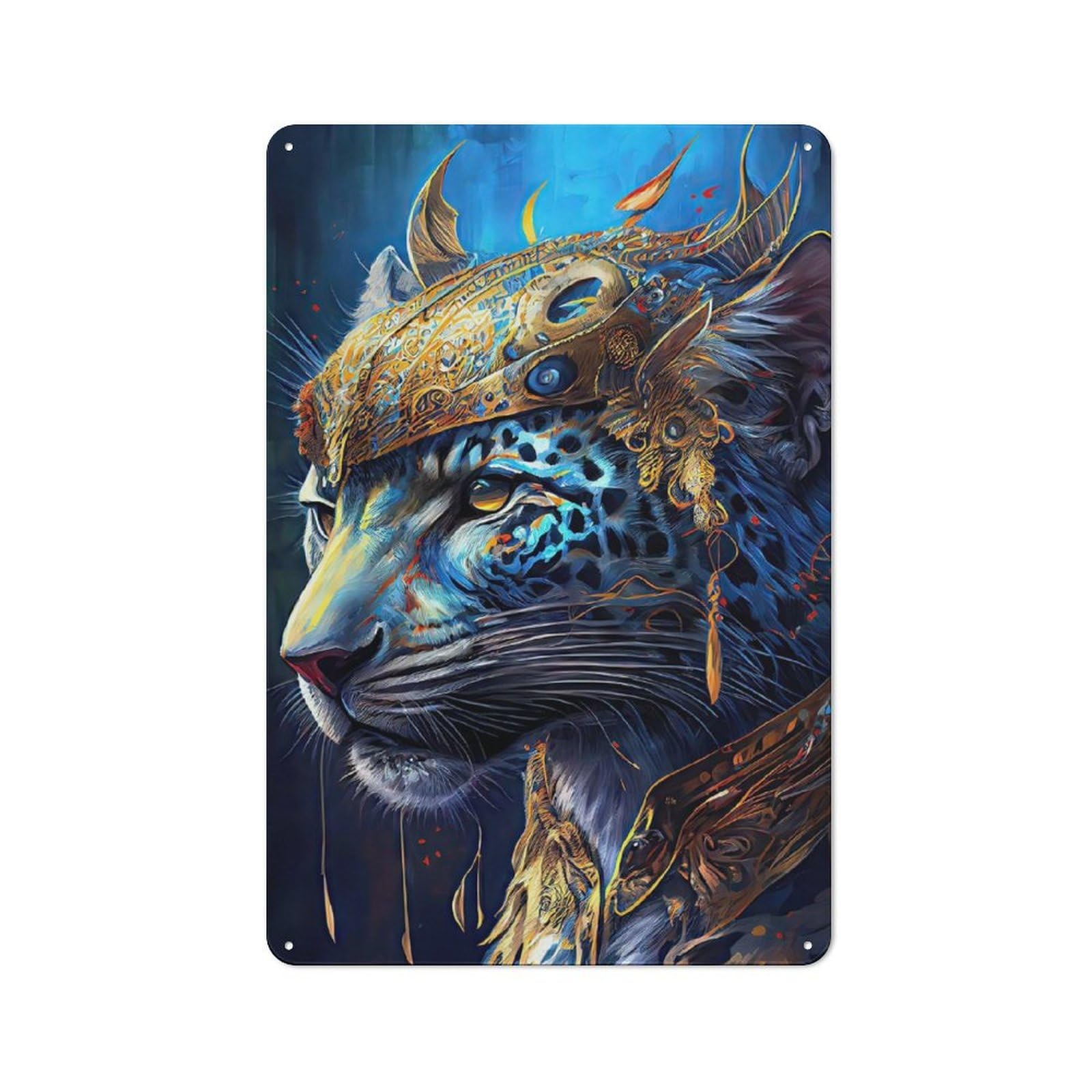 The Majestic Jaguar Retro-style Tin Sign 30x20cm for Guest Room Or Hallway, for An Autumn Update to Guest Room And Hallway