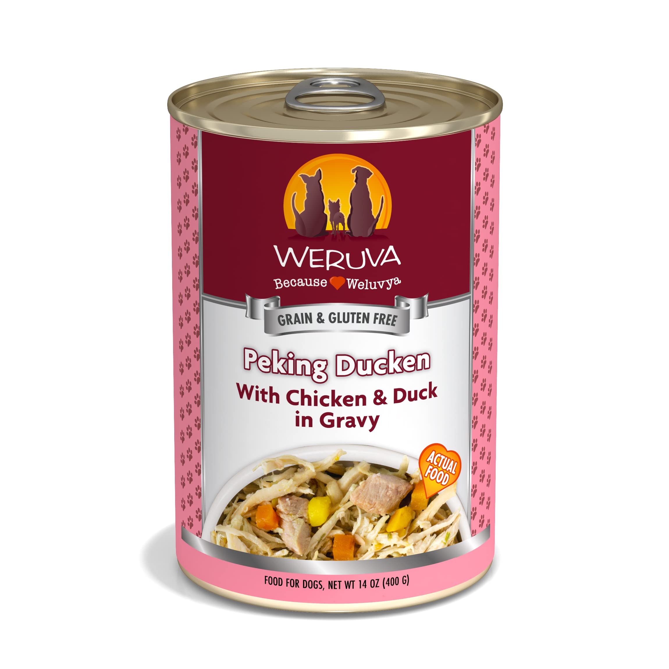 WeruvaClassic Dog Food, Peking Ducken with Chicken Breast & Duck in Gravy, 14oz Can (Pack of 12)