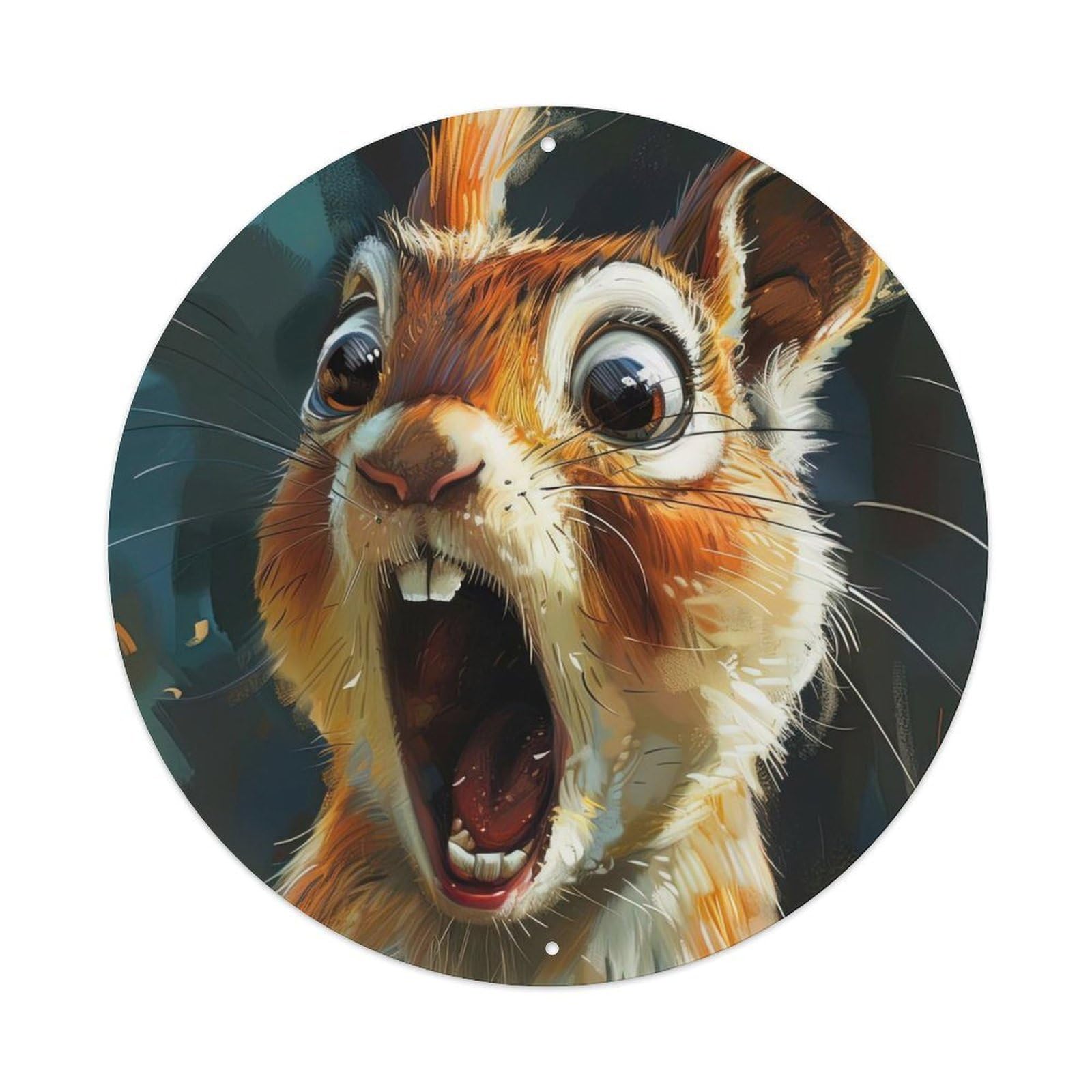 Animal Surprised Squirrel Metal Tin Sign
