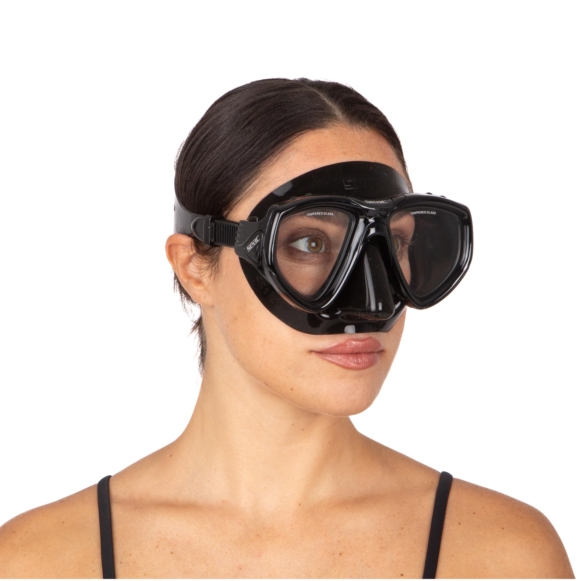 SEAC One, Maschera Sub per Immersioni Subacquee e Snorkeling con Custodia, Predisposizione Graduata per Miopia Unisex Adulto