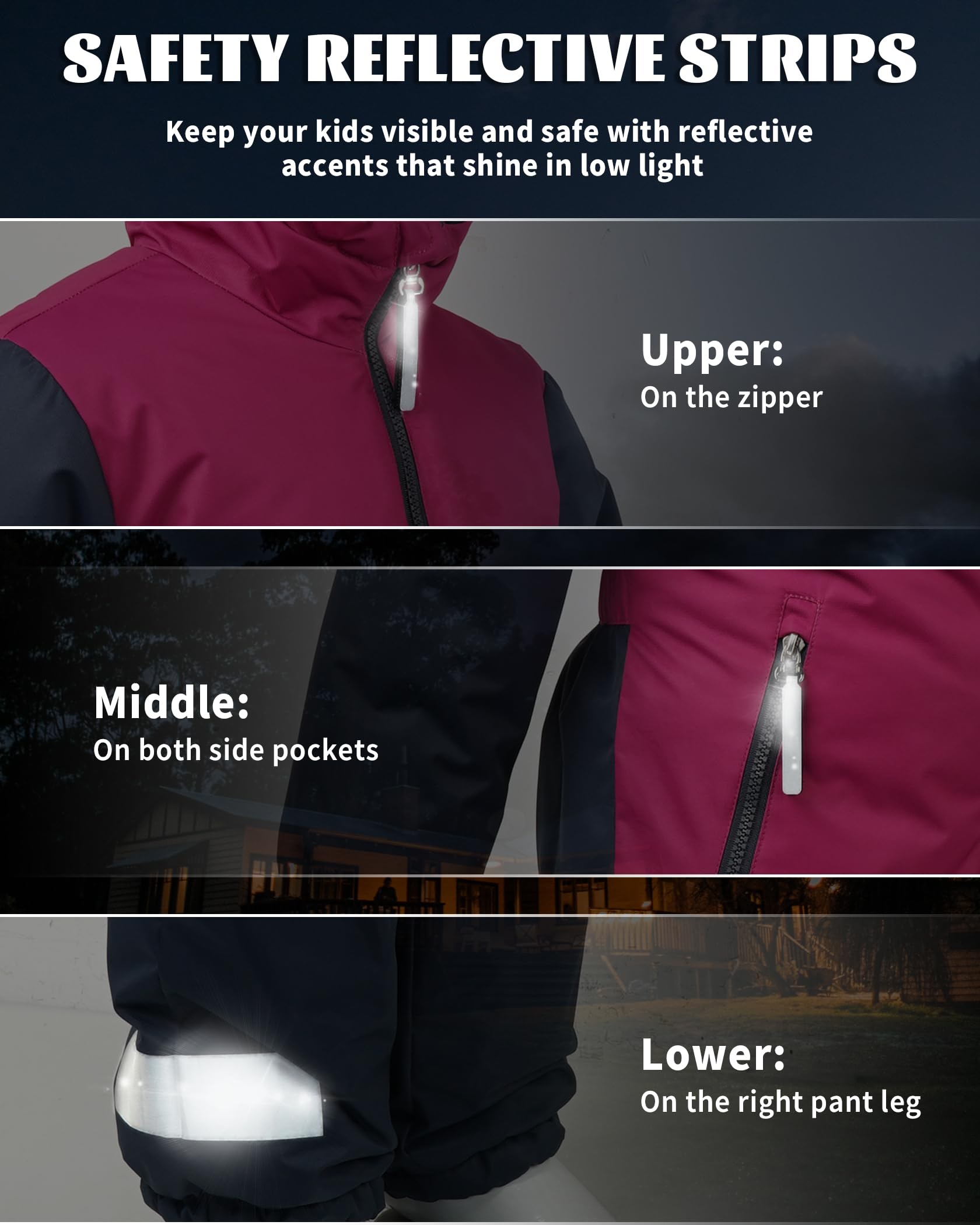 Owntop Schneeanzug Kinder Unisex, Schneeoverall Mädchen Jungen, Winddicht Wasserdicht Skianzug mit Kapuze Reißverschluss (Rosa,104)