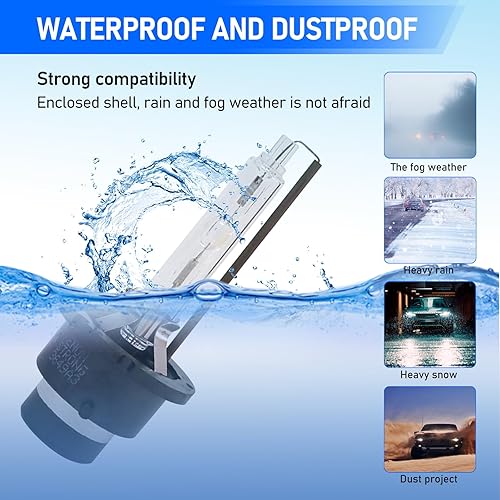 Miniatura 4 de Fogfar 2 bombillas halógenas para automóvil, bombillas de repuesto originales D2S de 6000 K, bombillas superbrillantes de 35 W, bombillas