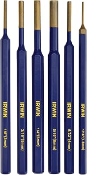 IRWIN Punch Set, 6-Pack with Various Sizes, Tempered for Durability IRHT82531
