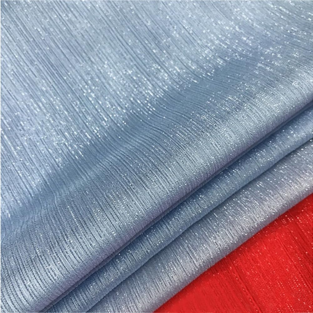 5 yardas x 150 cm de hilo plateado gasa brillante tela de gasa tela de organza tela de poliéster tela decorativa tela brillante para ropa DIY manualidades disfraz boda escenario decoración