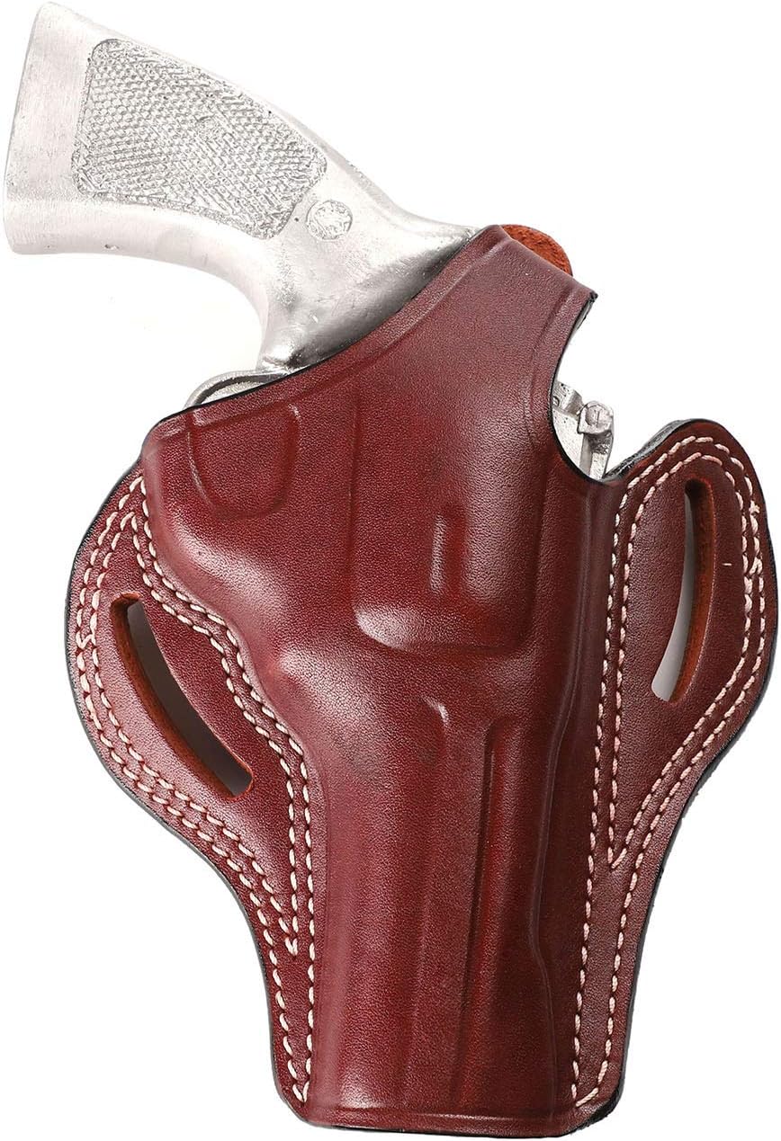 Pusat Holster Premium Leather Thumb Break Belt Holster 4 inch 38 SPL for Revolver Rossi Model 841 Right Hand