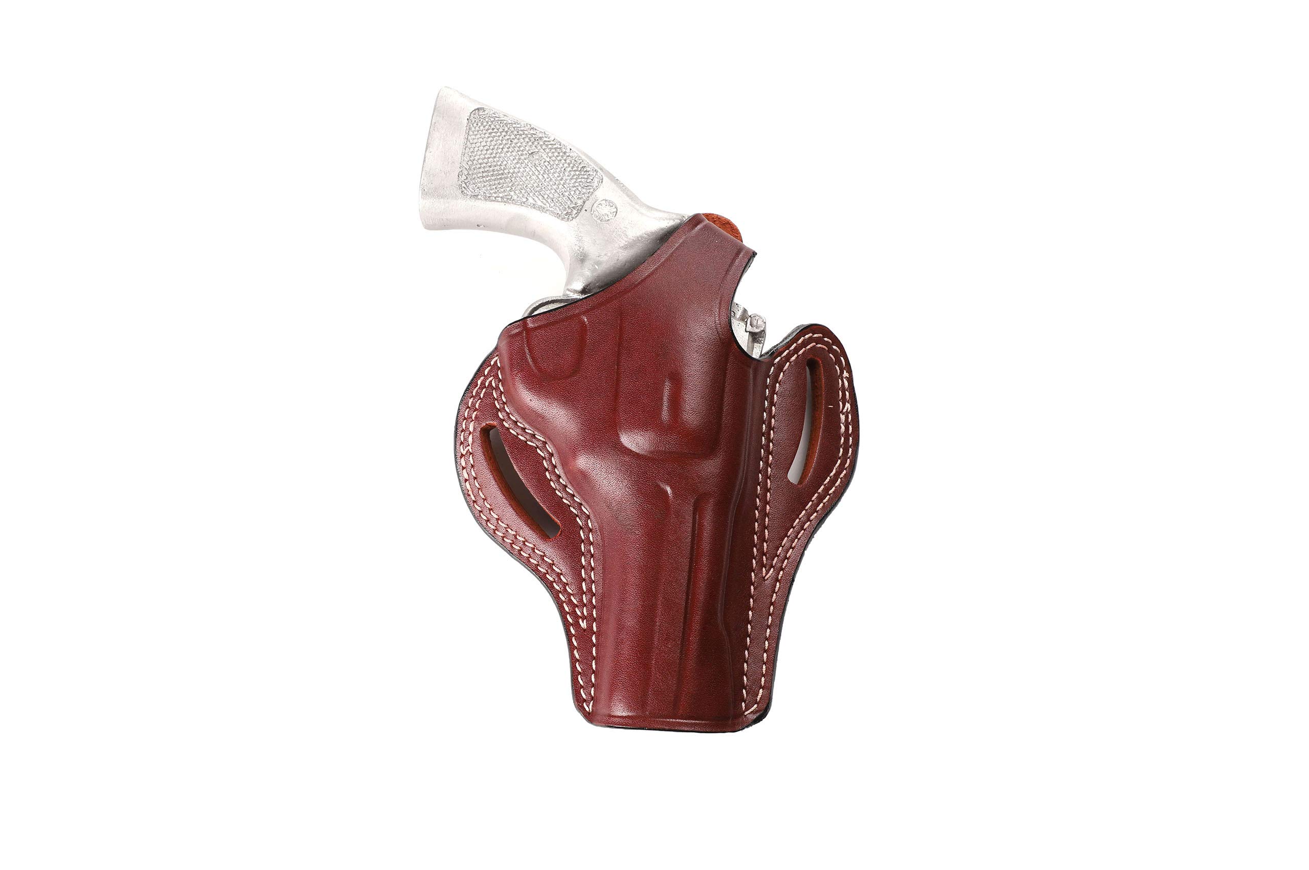 Pusat Holster Premium Leather Thumb Break Belt Holster 4 inch 357 MAG for Revolver Taurus Model 65-66-669 Right Hand