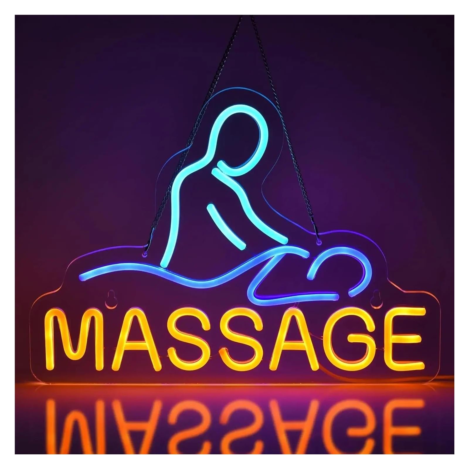 néon signe Panneau Lumineux Pour Massage, Alimenté Par USB, Pour Décoration Murale, Salle De Jeux, Club, Bar, Magasin De Massage 40x29.3cm