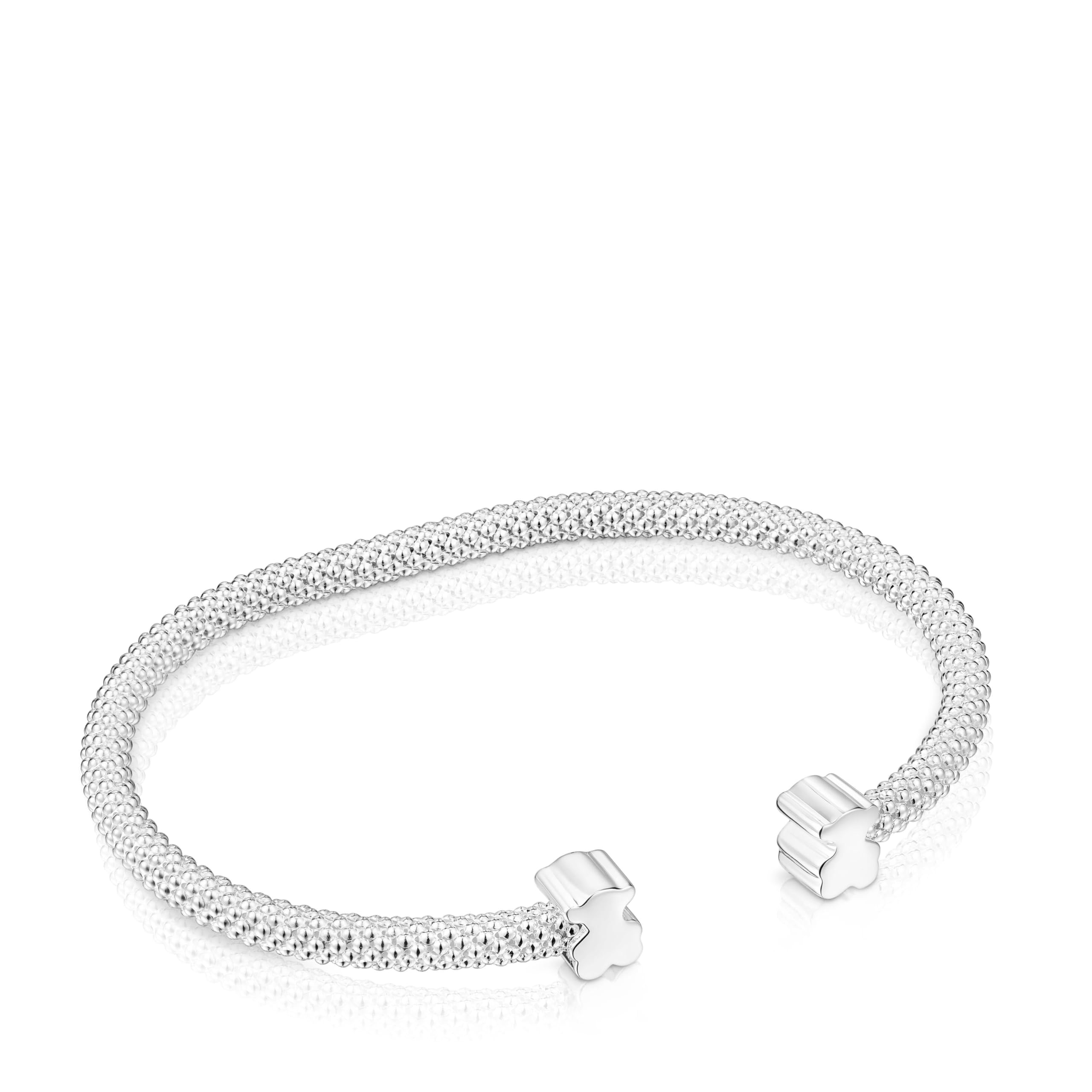 TOUS Pulsera esclava de plata motivos oso 7 mm, Para Mujer, Colección Icon Mesh