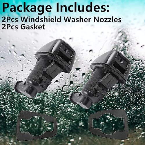 Miniatura 5 de 55157319AA - Juego de 2 boquillas para limpiaparabrisas delantero, un solo orificio compatible con Dodge Nitro 2007-2012, Commander 2006-2010
