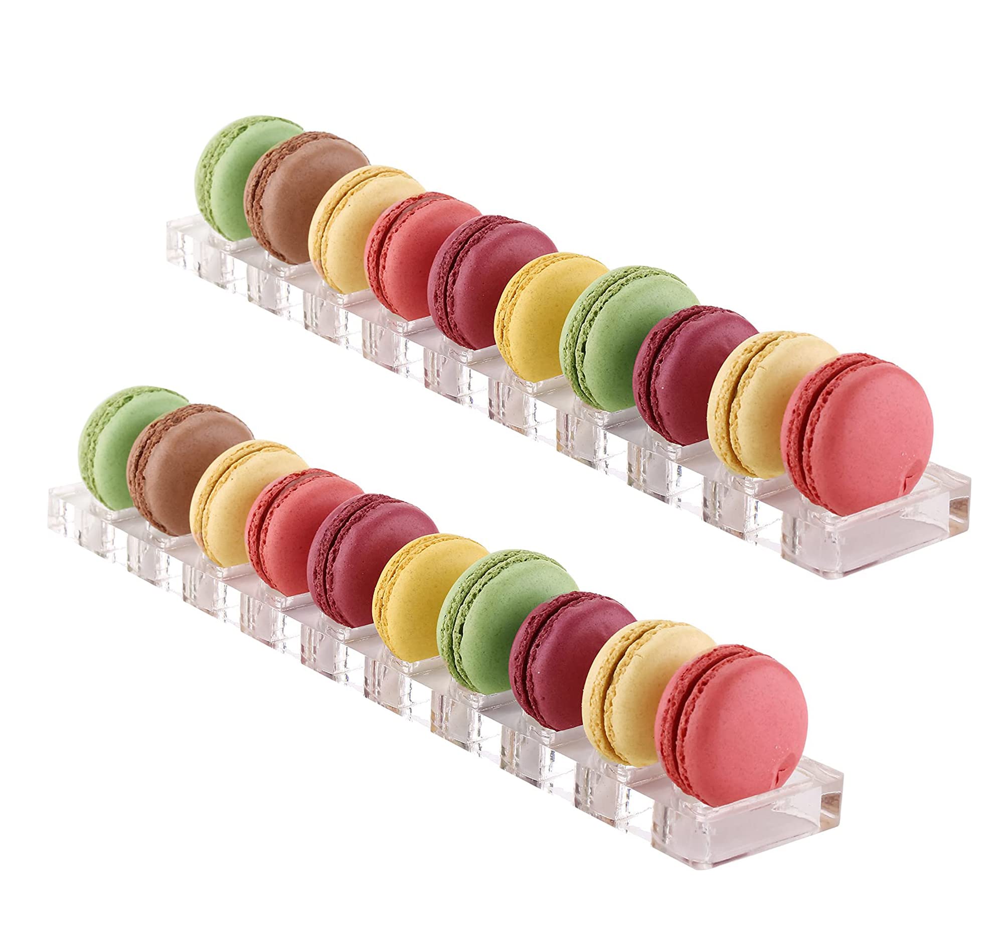 Jusalpha® Clear Acrylic Macaron/Cookies Display Tray, 2 Packs (Capacity:10)