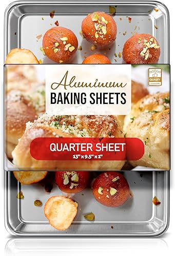 Miniatura 20 de Eatex Aluminum Baking Sheet Set, 2 Pack Cookie Sheet Set, 10" x 15" Jelly Roll Baking Pan Set, Cookie Sheets for Baking Nonstick, Quality Baking