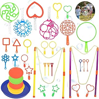 ATPWONZ Bubble Wands,34 Pcs Giant Bubble Wands,Bubbles Multipack,Large Bubble Wands,Big Bubble Wand,Giant Bubble Maker Wand Kit For Outdoor Activity, Games