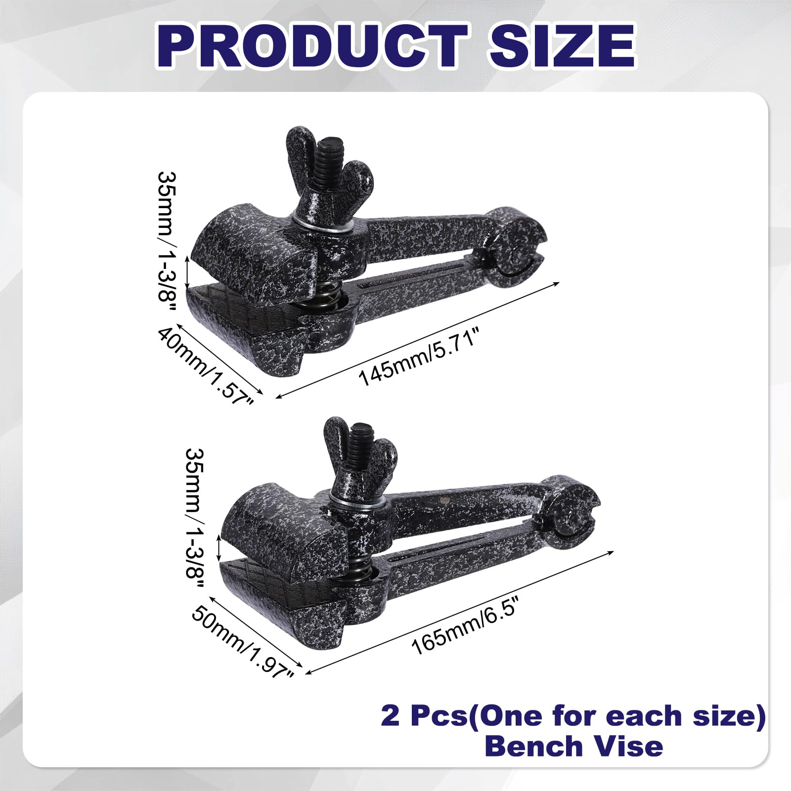 QUARKZMAN 2 Pezzi Morsetto Universale 1-1/2" 1-17/32" 38/39mm Nero