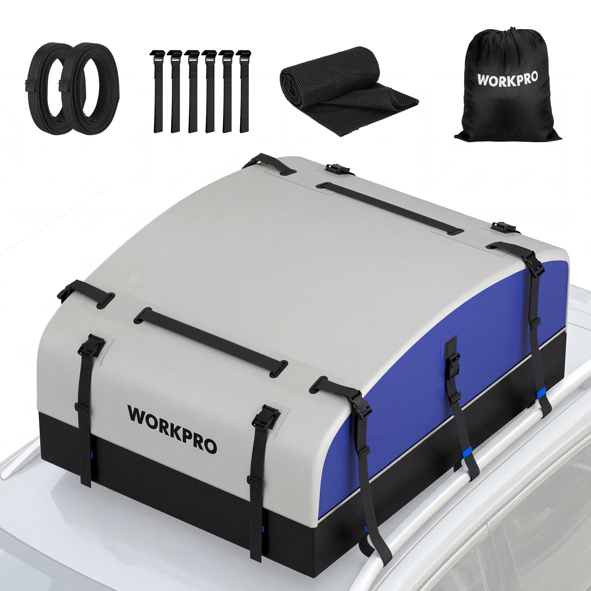WORKPRO 21 Cubic Feet Rooftop Cargo Carrier Roof Bag