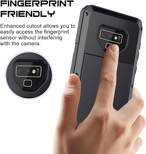 Miniatura 4 de Caso de aleación de aluminio de metal para Galaxy Note 9, armadura híbrida a prueba de golpes, armadura híbrida de cuerpo completo, resistente,