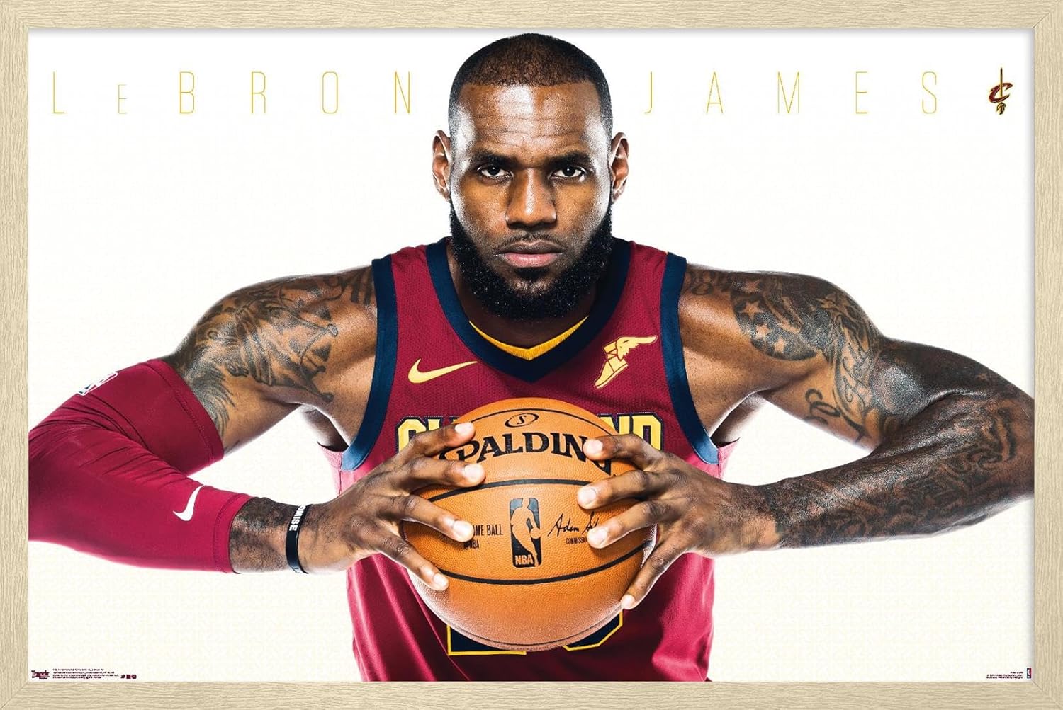 Trends International NBA Cleveland Cavaliers - Lebron James Wall Poster, 22.375" x 34", Black Framed Version