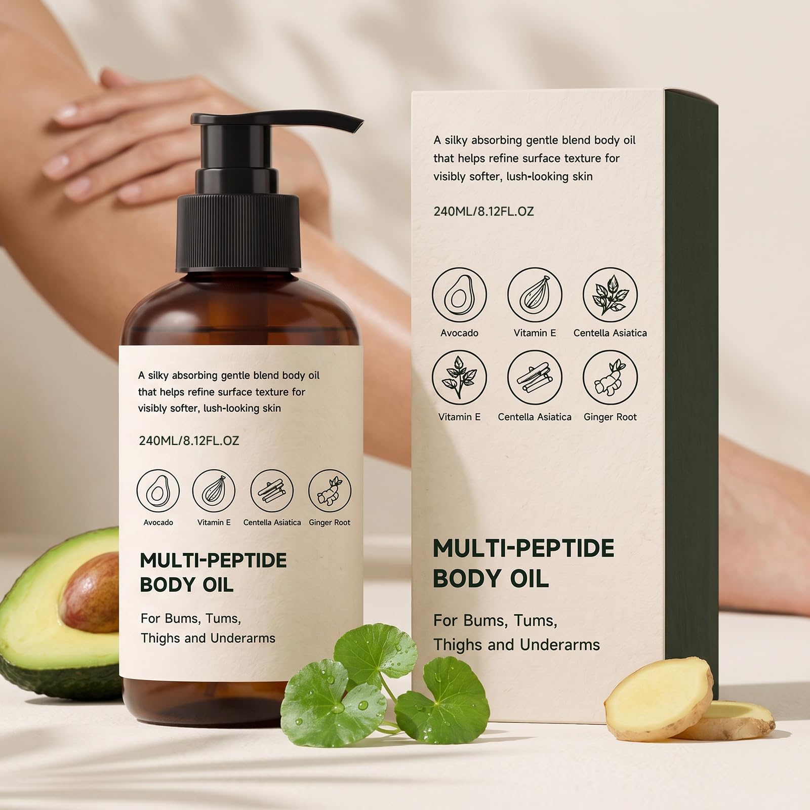Multi-Peptid-Körperöl, straffende & nährende Hautpflege, 240ml (3pcs)