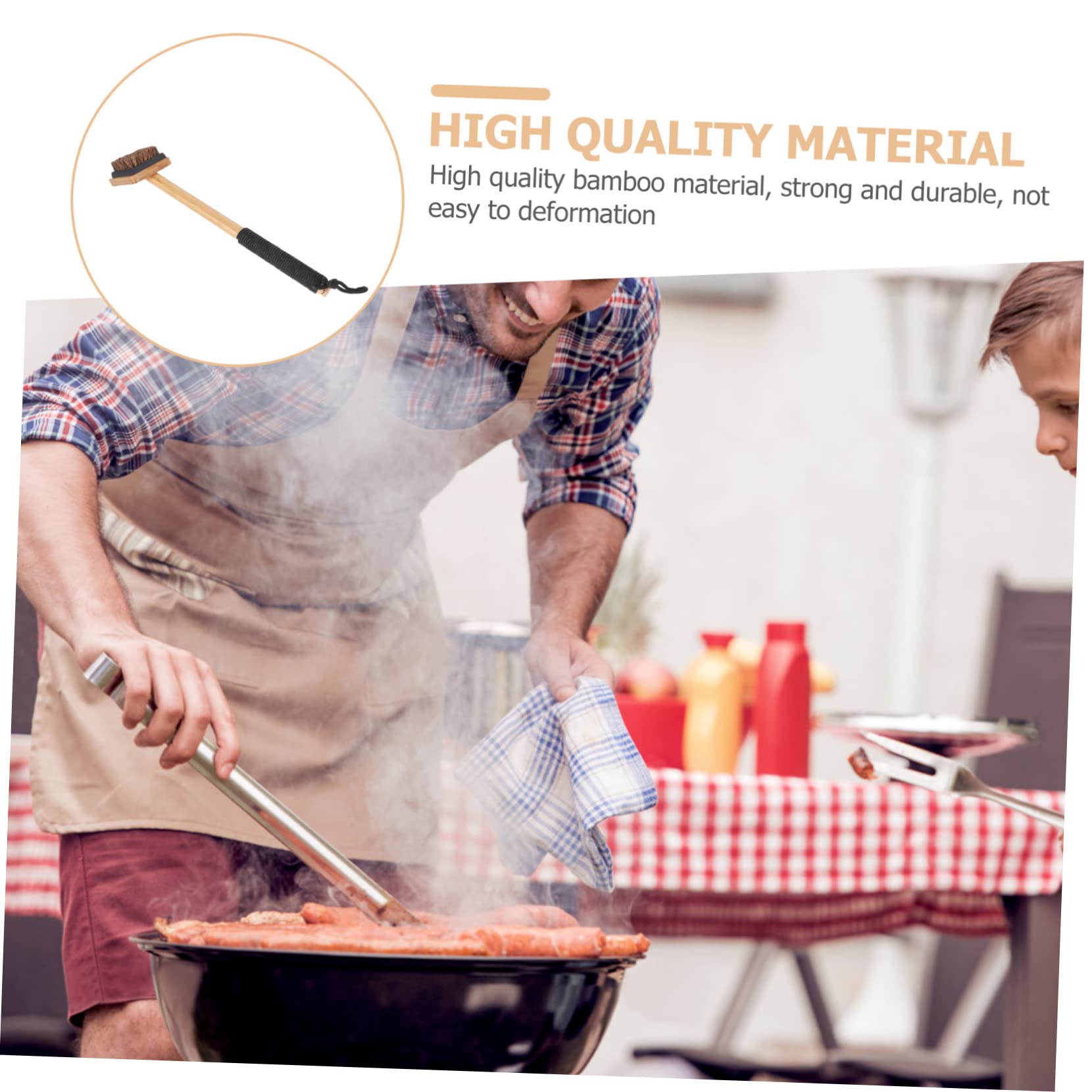 GANAZONO 1pc Barbecue Grill Cleaner Brush Handle Durable BBQ Cleaning Tool for Safe and Efficient Grill Maintenance