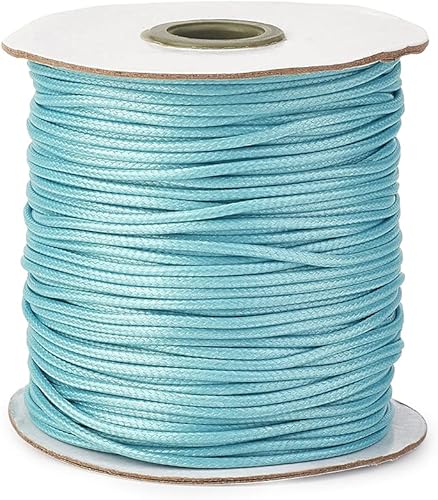 Vista 32 de Cheriswelry 90 yardas/rollo de 0.079 pulgadas, cordón encerado negro de poliéster coreano, joyería de cuentas, hilos para manualidades, cuerda