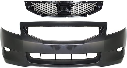 Evan-Fischer - Kit de cubierta de parachoques delantero compatible con Honda Accord 2008-2010 imprimado