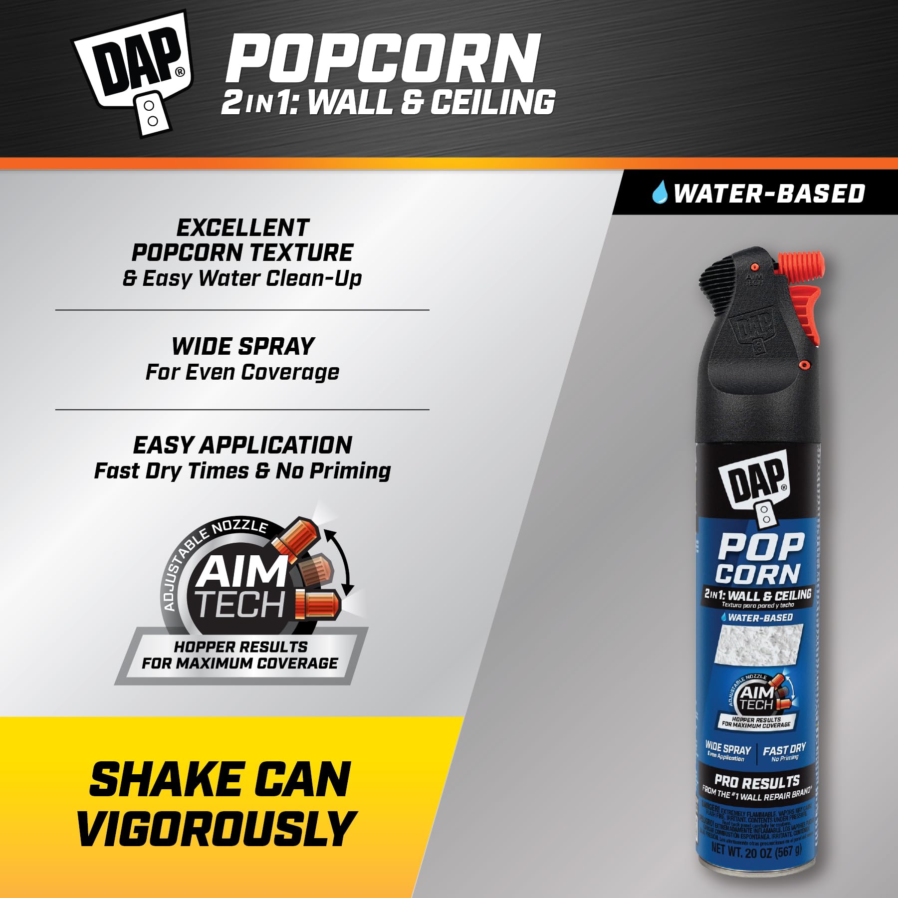 Dap Spray Texture Popcorn Water Based 2n1 Wall And Ceiling 