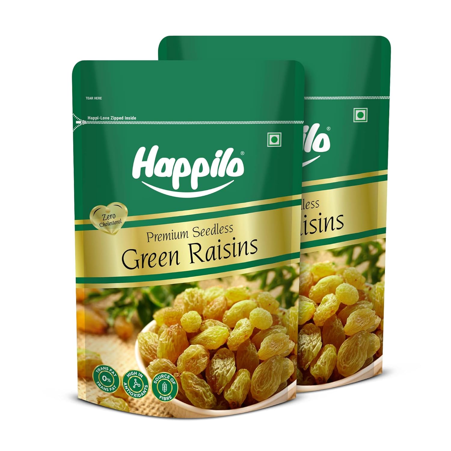 Happilo Premium Seedless Raisins, 250g (Pack of 2)