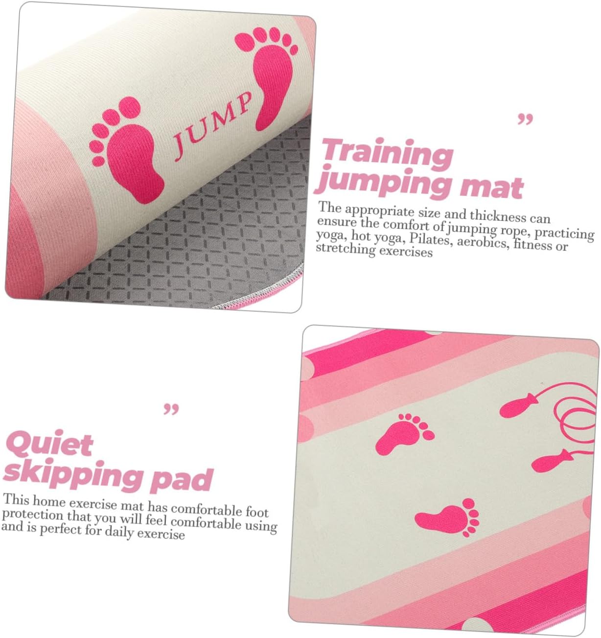 Quiet Skipping Pad with Thickened Silicone Base, 50x80cm Oval Fitness Sports Mat for Indoor Workout, Noise-reducing Jumping Mat for Home Exercise and Skipping Rope Training