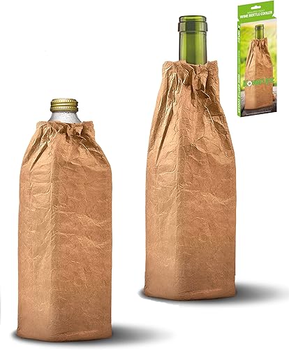 TYVEK - Bolsa de vino aislada marrón para obras de arte y funda enfriadora de 40 onzas, suave, reutilizable, plegable para fiestas, eventos o bodas, disponible en Yaxa Guatemala