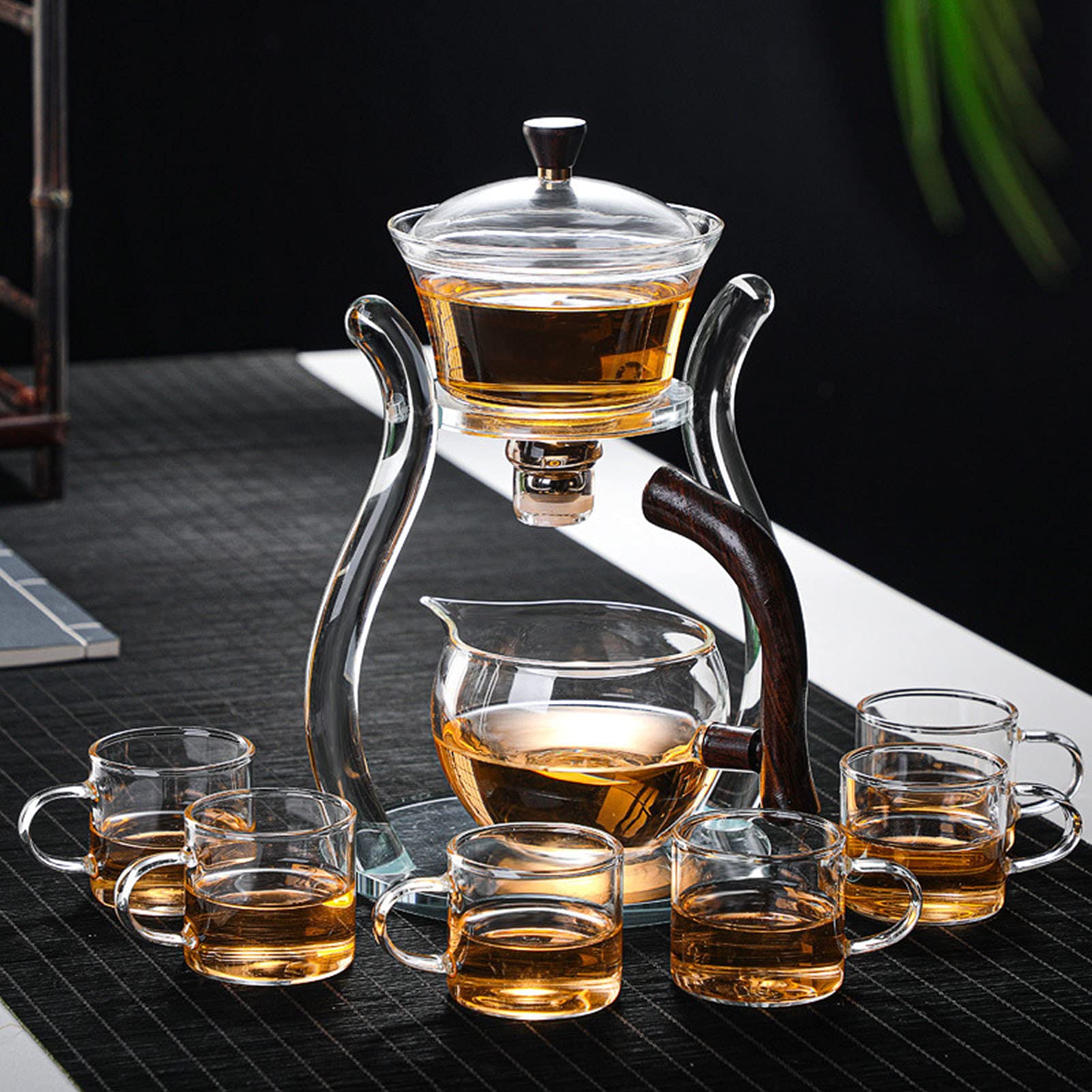 Set di tazze da tè cinese semiautomatiche, in vetro, con deviazione magnetica dell'acqua, per casa e ufficio, perfetto per gli appassionati di caffè e tè