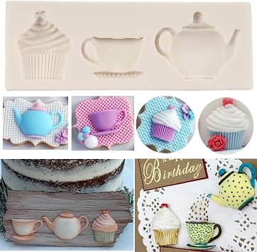 Tea Party Cake Mold Teapot Silicone Molds Tea Cup Fondant Molds