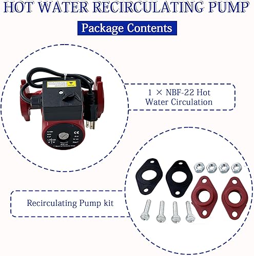 Miniatura 5 de 103252LF Bomba de circulación de agua caliente, 115V 125 HP 1" NPT - Compatible con bomba de recirculación Bell & Gossett NBF-22
