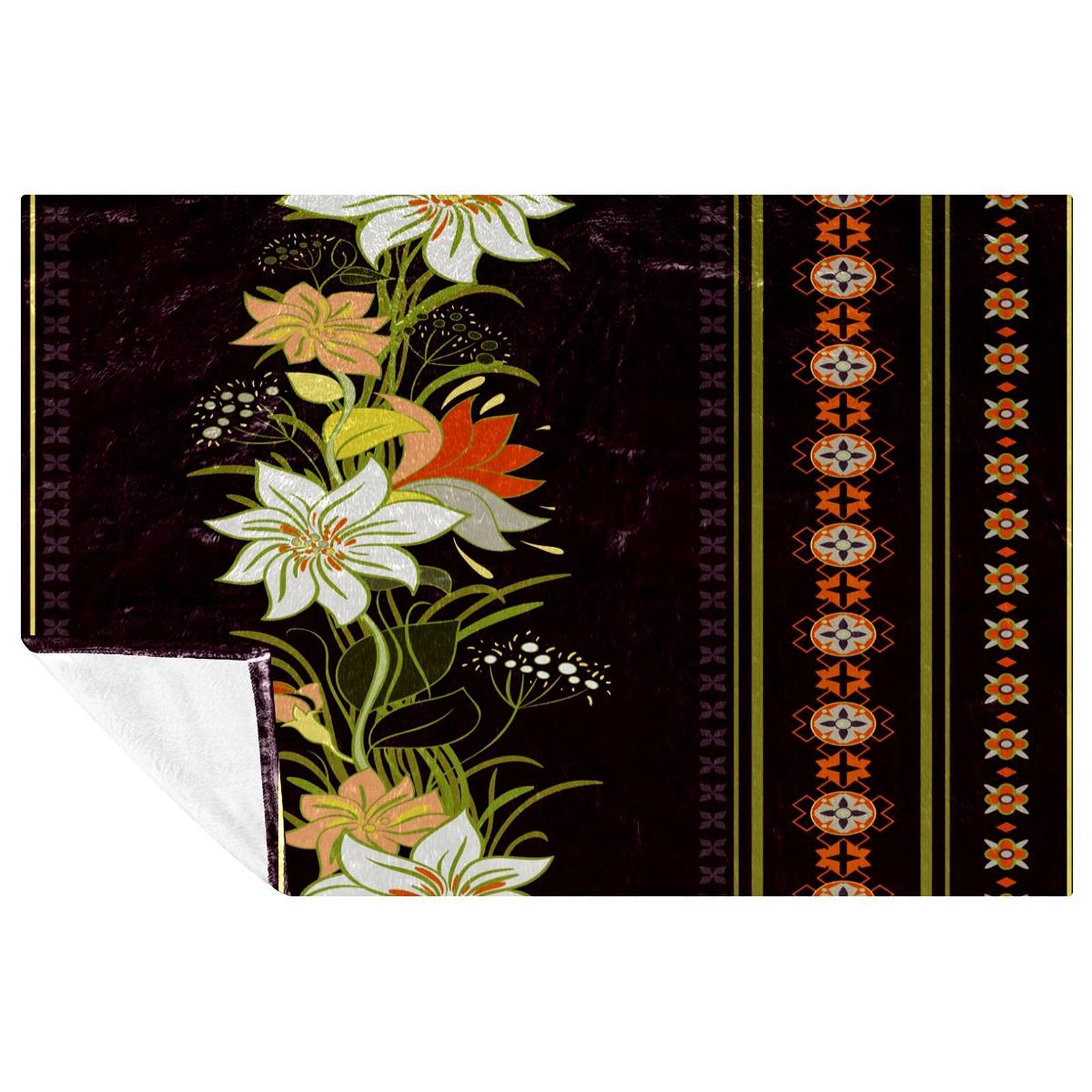 Couverture vintage bohème en textile premium doux et chaud