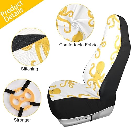 Miniatura 4 de xigua Octopus - Fundas universales para asiento delantero de automóvil, 1 paquete, decoración interior automotriz, fundas protectoras transpirables