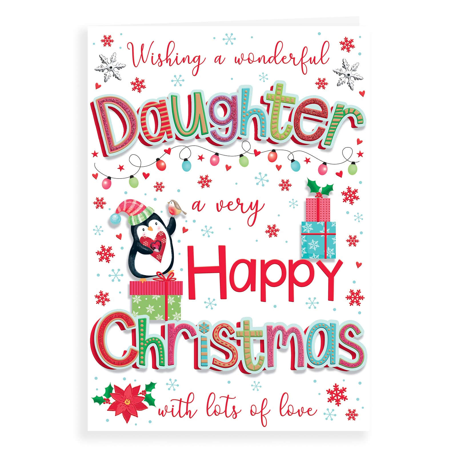 Biglietto Di Natale Tradizionale Per Figlia – Regal Publishing, 22,9x15,2 Cm, Con Busta, Prodotto Nel Regno Unito