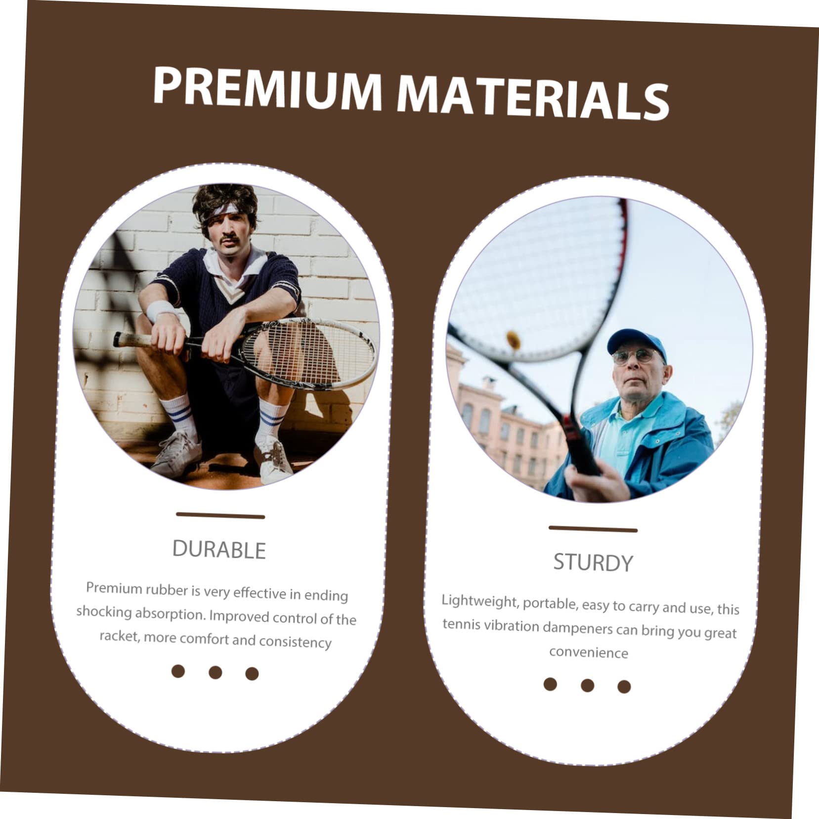 Abaodam Easy to Use Tennis Dampener 6 Pack Tennis Racket Vibration Absorbers for Less Shock Rubber